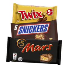 Mars, Snickers of Twix